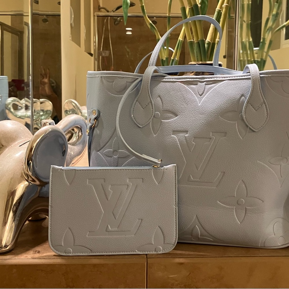 🔥 COPY Louis Vuitton Baby Blue Neverfull Tote Bag - Picture 2 of 7